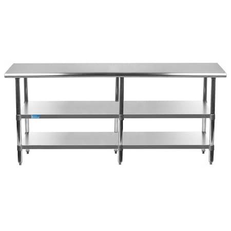 Amgood 18 in. x 84 in. Stainless Steel Table With Two Undershelves AMG WT-1884-2SH